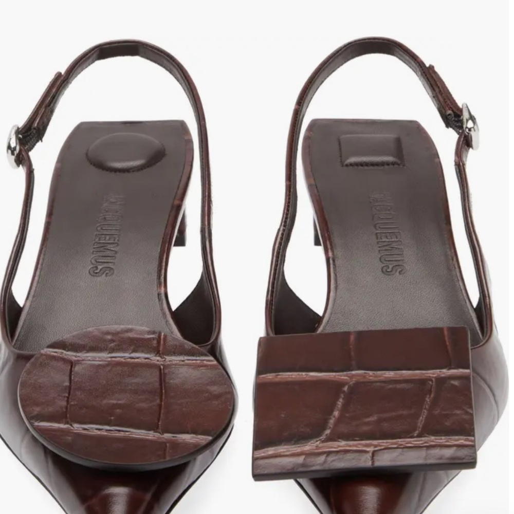 JACQUEMUS
Duelo embellished croc-effect leather slingback 39 - Picture 7 of 7